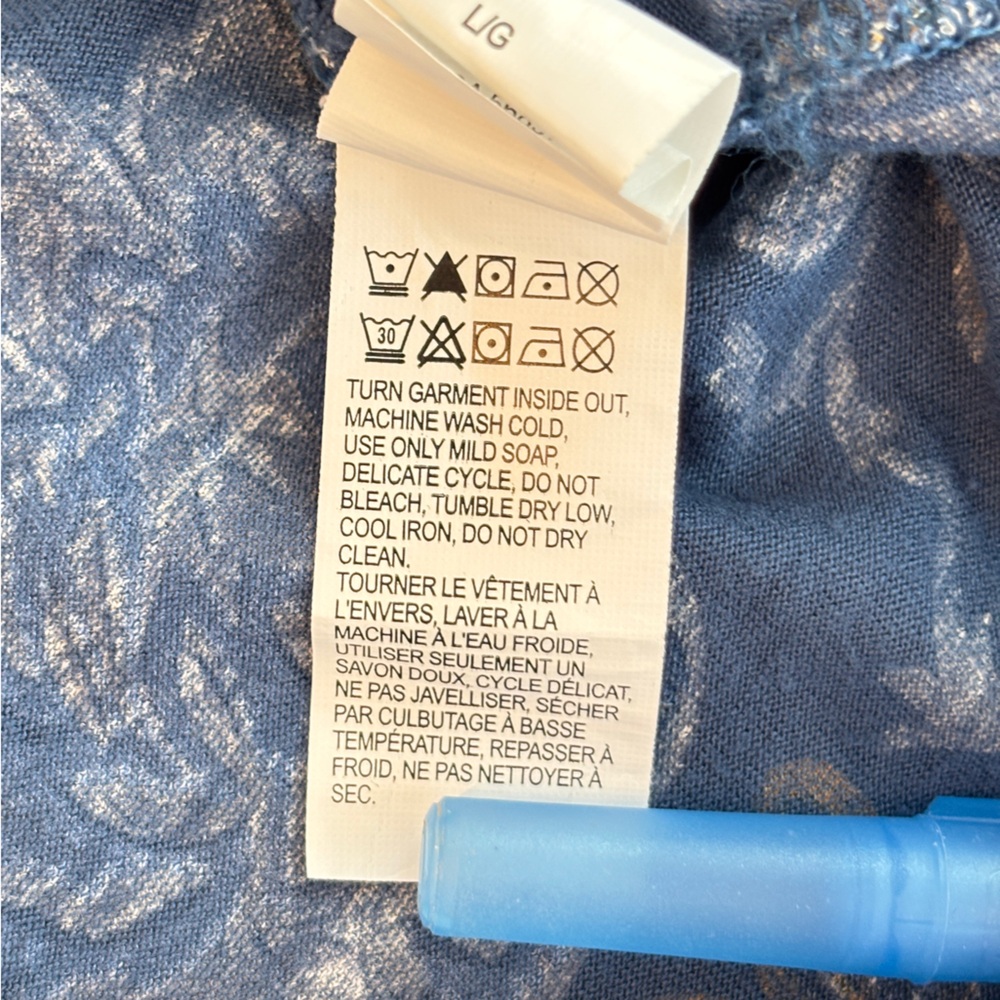 Lucky Brand Floral Top Women’s Large Blue - Picture 8 of 8